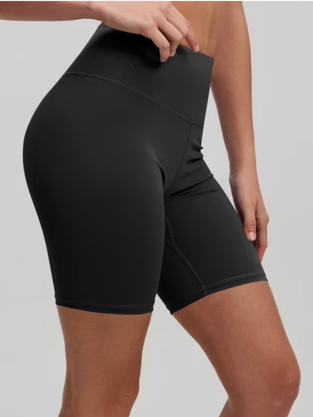 Women's Black High-Rise Bike Shorts